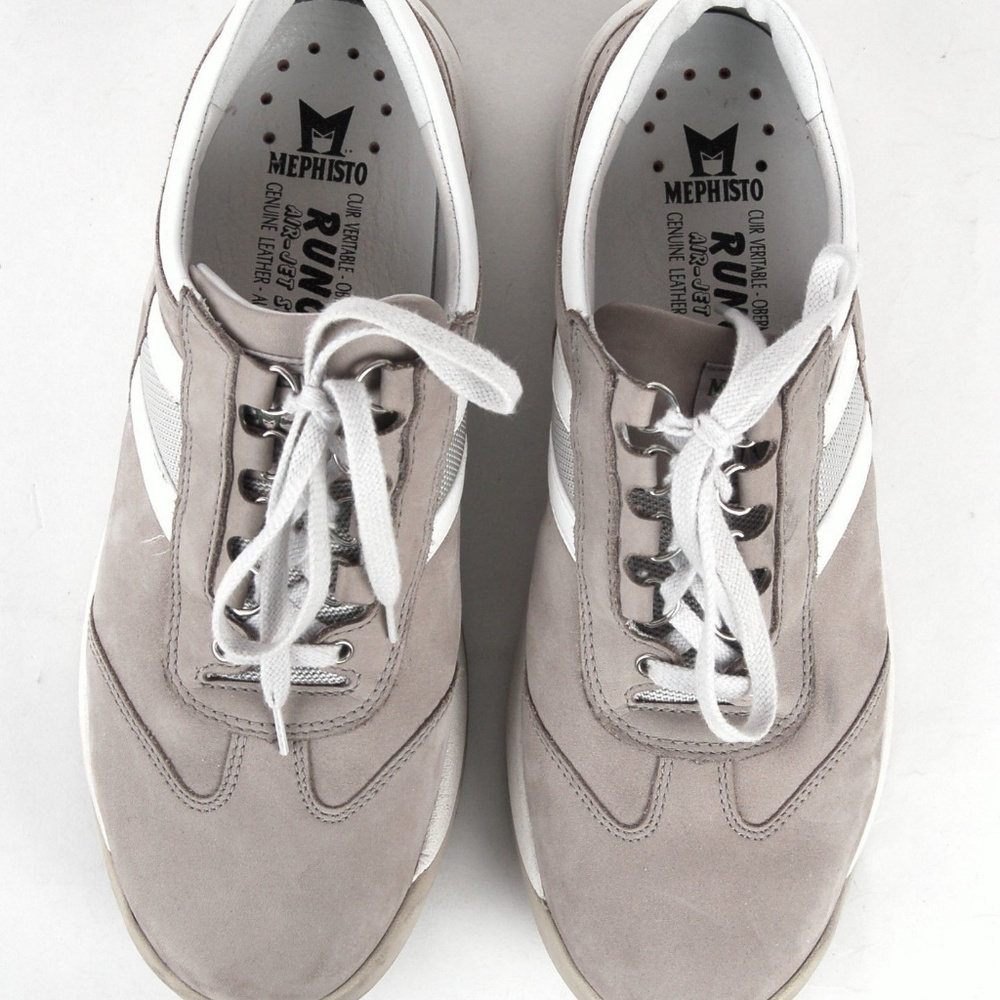 Mephisto RunOff Beige Leather Compfort Sneakers